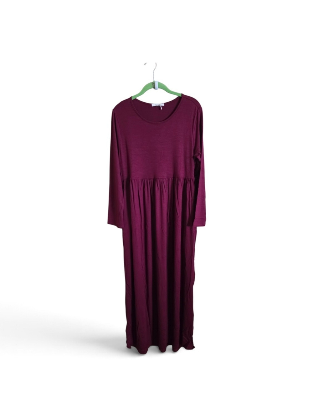 Women’s Long Sleeve Maxi Dress in Burgundy - Picture 4 of 5